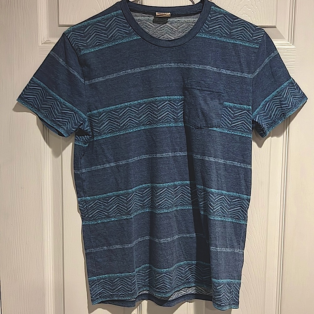 Hollister men S small blue green grey tee t-shirt shortsleeved / chest pocket